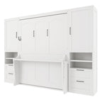 Queen Size Murphy Bed with Closet, Drawers and Shelves
