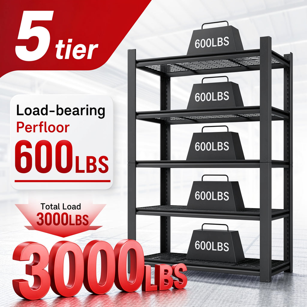 72"H 5-Tier Adjustable Heavy Duty Shelving Rack