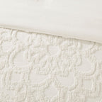 King/Cal King 3-Piece Tufted Cotton Chenille Medallion Duvet Cover Set