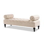 Lewis Bolster Arm Entryway Bench, Sky Neutral