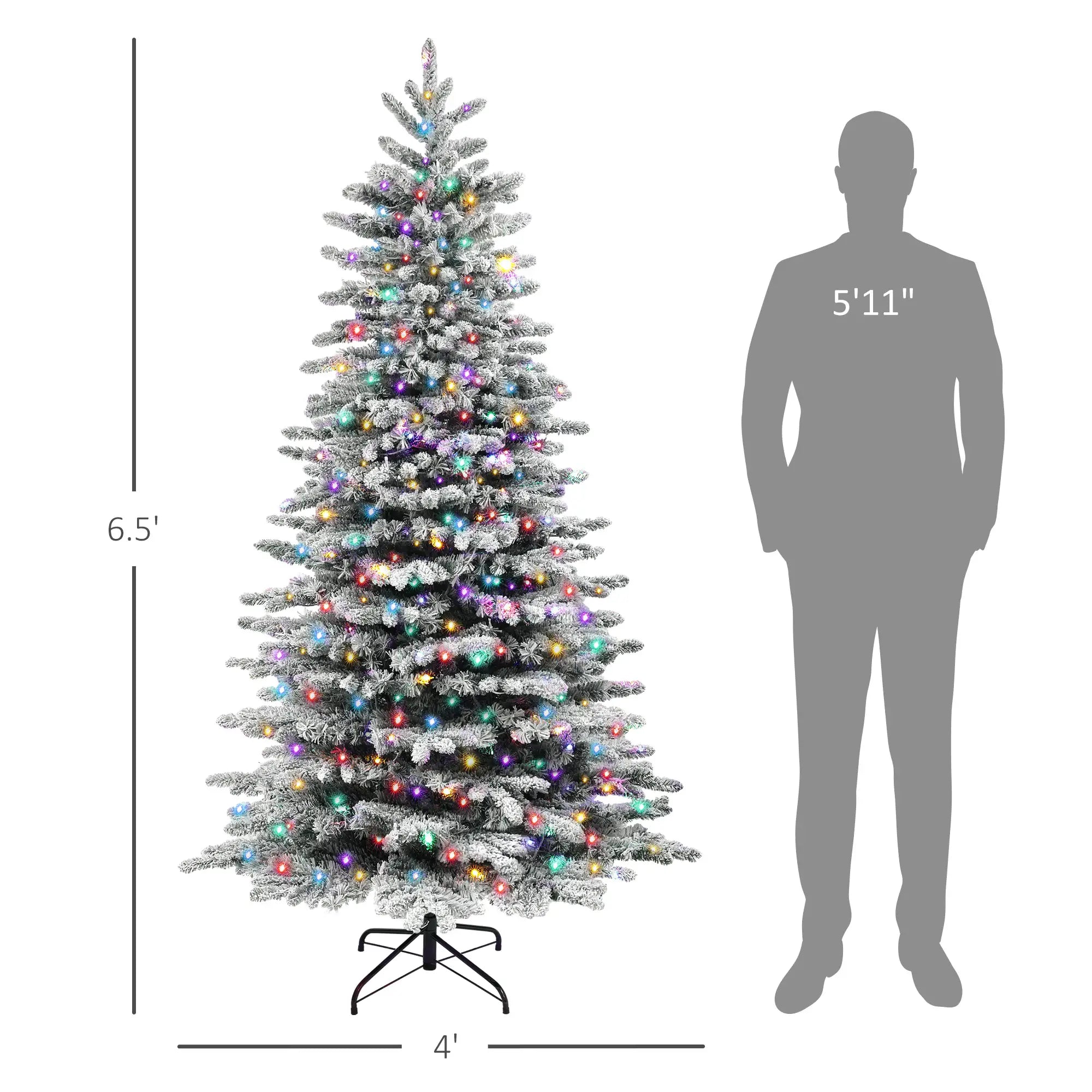 6.5ft Snow Flocked Artificial Christmas Tree