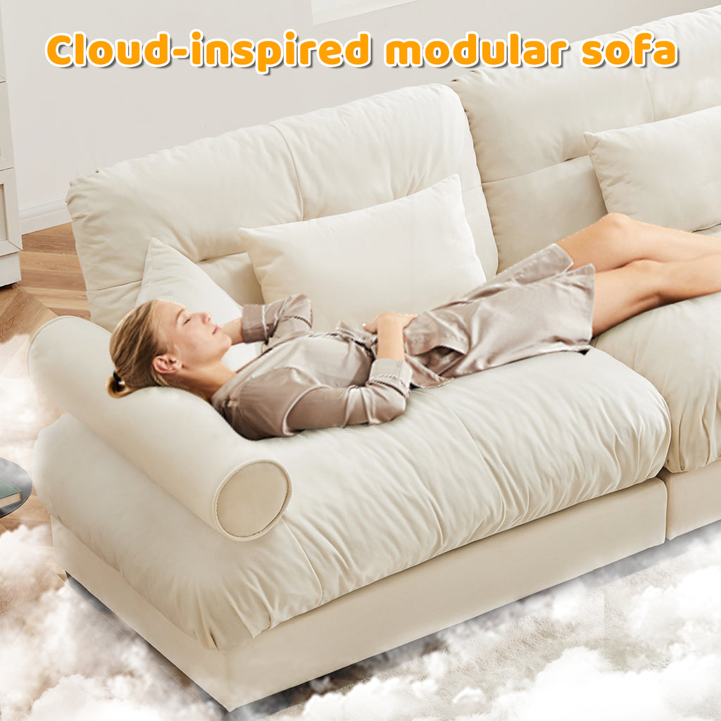 Extra Large 3 Seat Modern Velvet Sofa