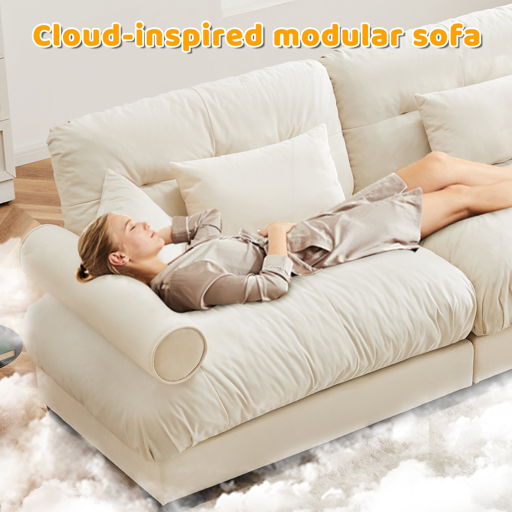 Extra Large 3 Seat Modern Velvet Sofa