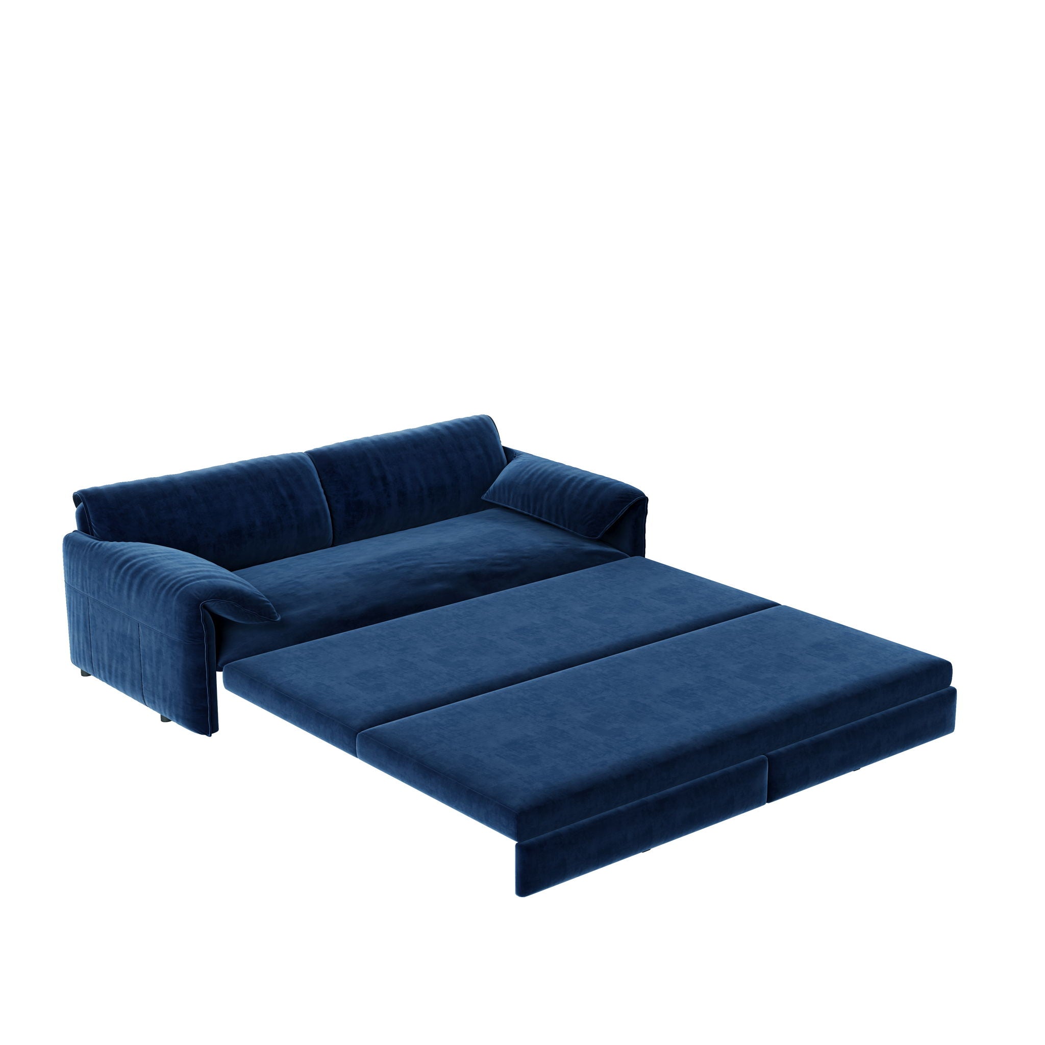 Queen Pull Out Sofa Bed, 3-in-1 Convertible Sleeper Sofa with Side Storage