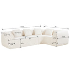 110" Modern Curved L-Shaped Modular Sectional Sofa