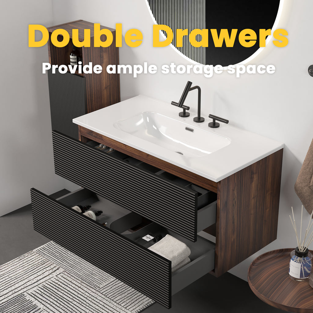 Gloria 36" Wall Mounted Soft Bathroom Vanity