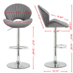 Bar Stools Set of 2 - Adjustable Barstools with Back and Footrest
