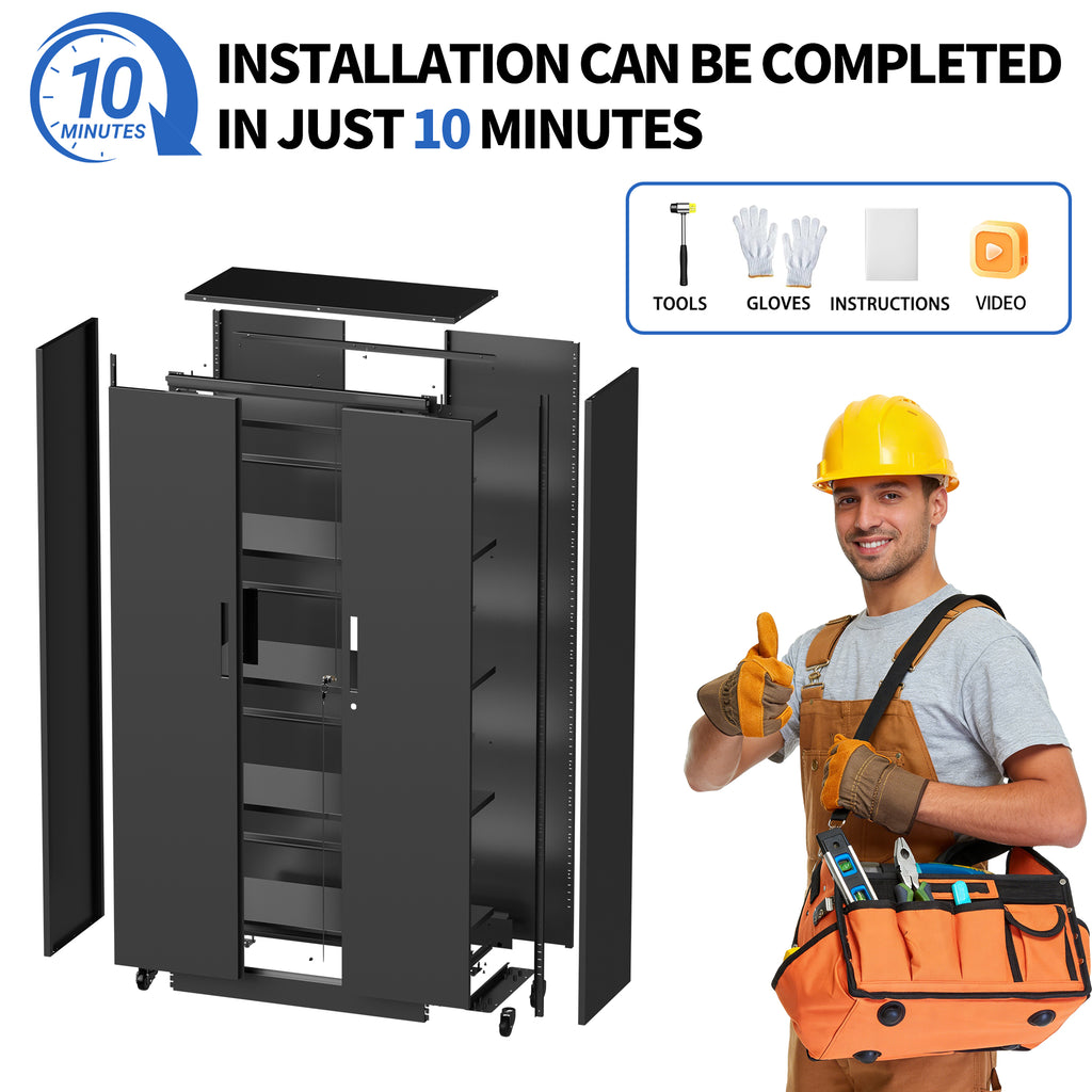 71"H Metal Garage Storage Cabinet with Wheels and Lock