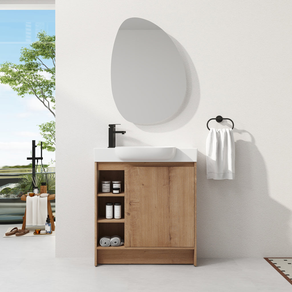 30'' Freestanding Bathroom Vanity with Ceramic Sink
