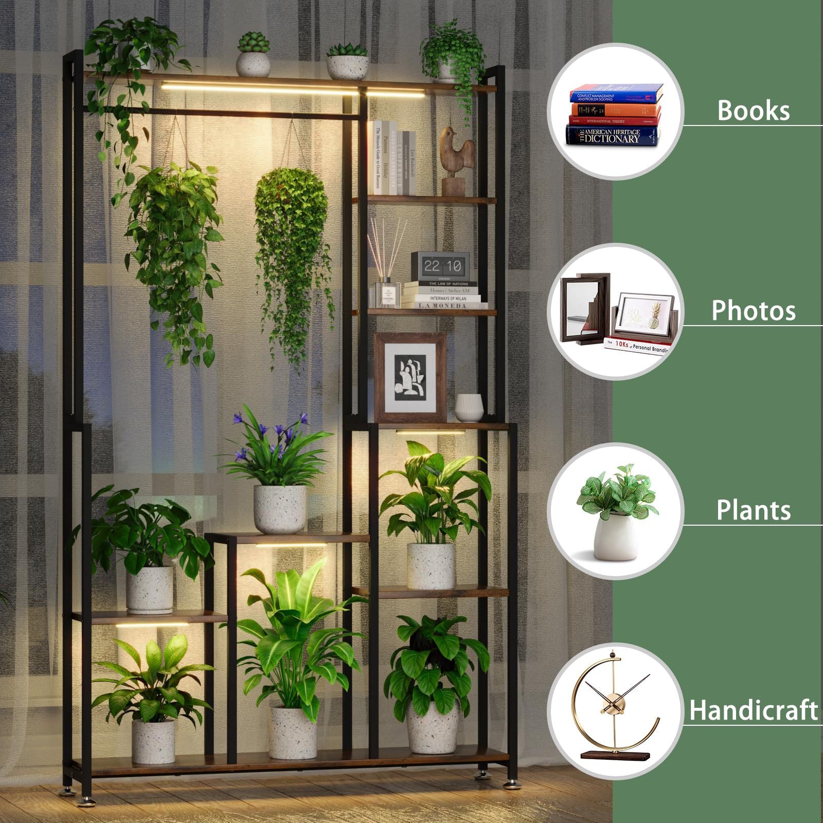 Large Plant Stand Indoor with Grow Light
