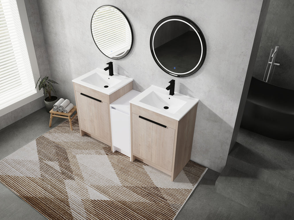 60 Inch Freestanding Bathroom Vanity with Ceramic Sink