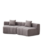 Chenille Curved Sectional Sofa with 2 Pillows