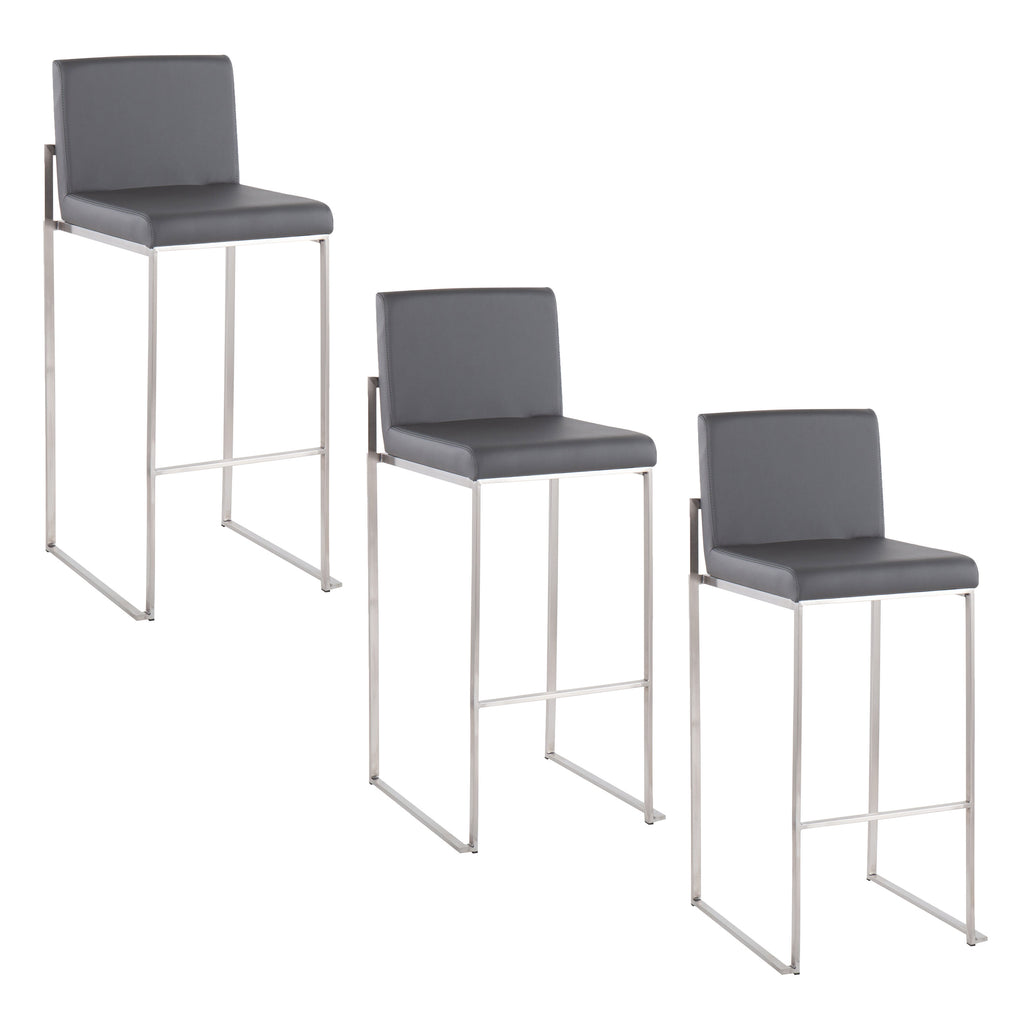 30" Contemporary High Back Barstool Set