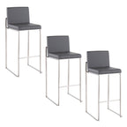 30" Contemporary High Back Barstool Set