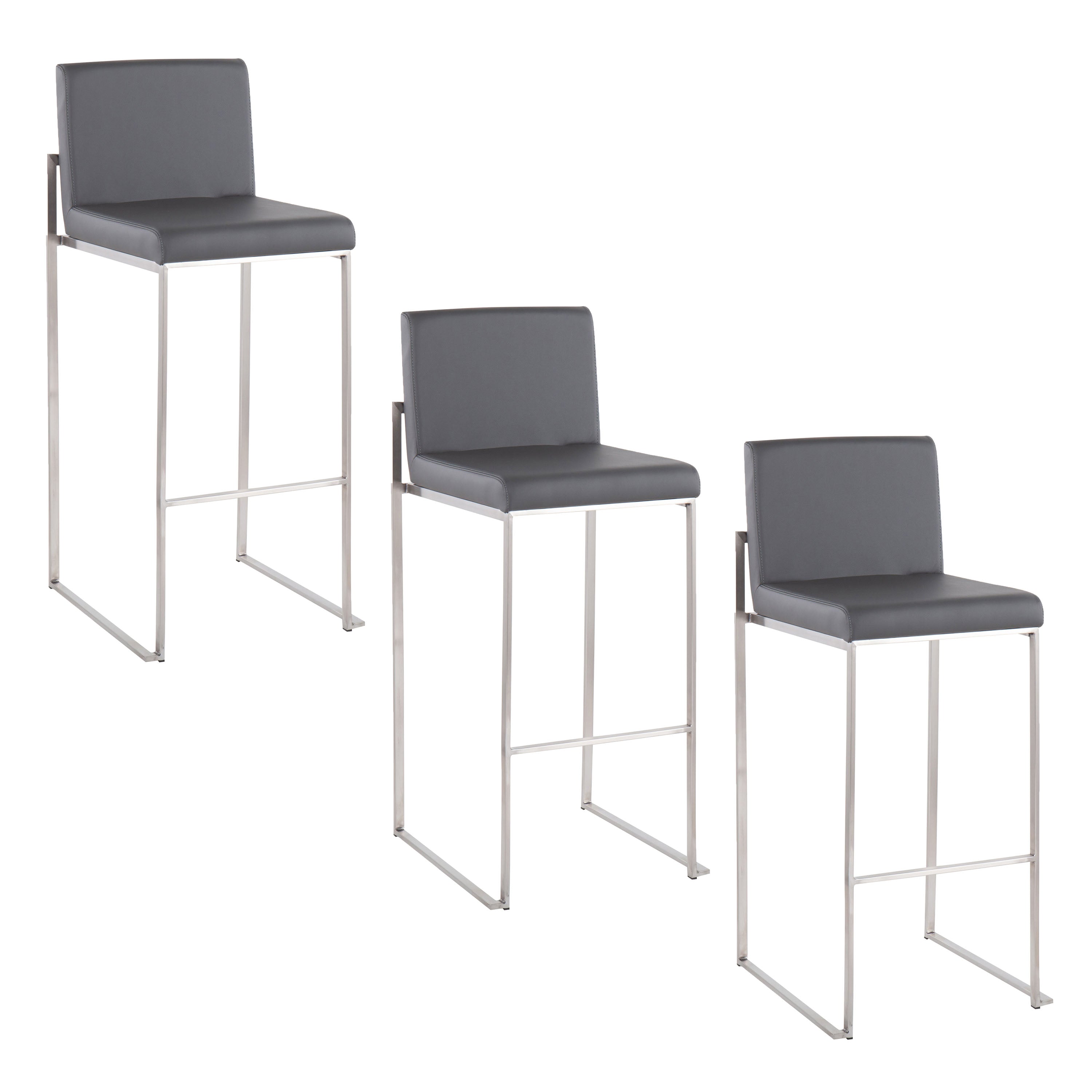 30" Contemporary High Back Barstool Set