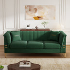 FX-P82-GR3 Modern Velvet 3-Seater Chesterfield Style Sofa