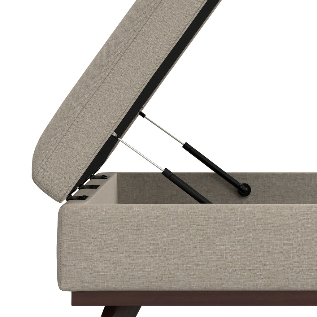 Owen 40 Inch Wide XL Square Coffee Table Storage Ottoman