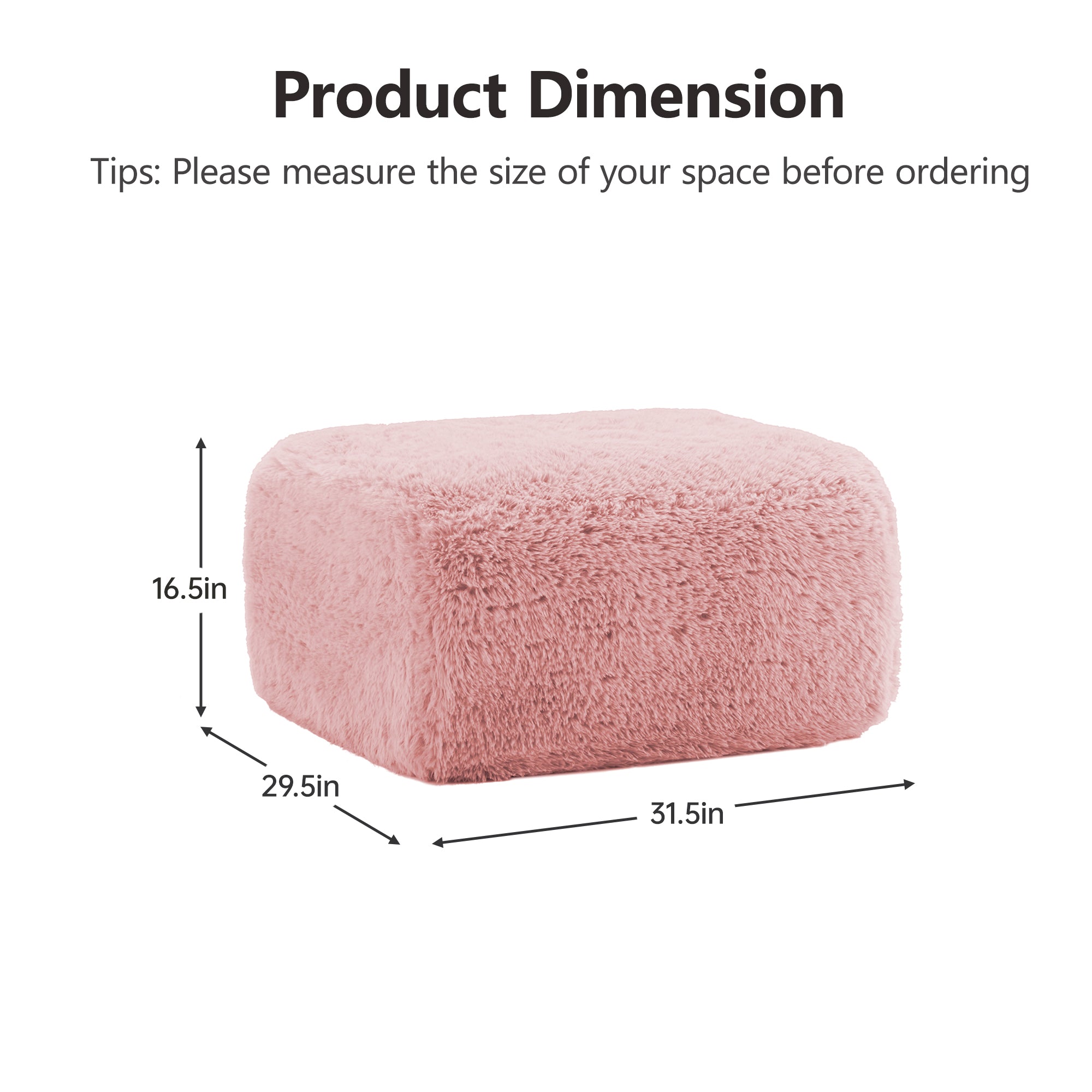 Aviana Ottoman Plush Fabric - Pink