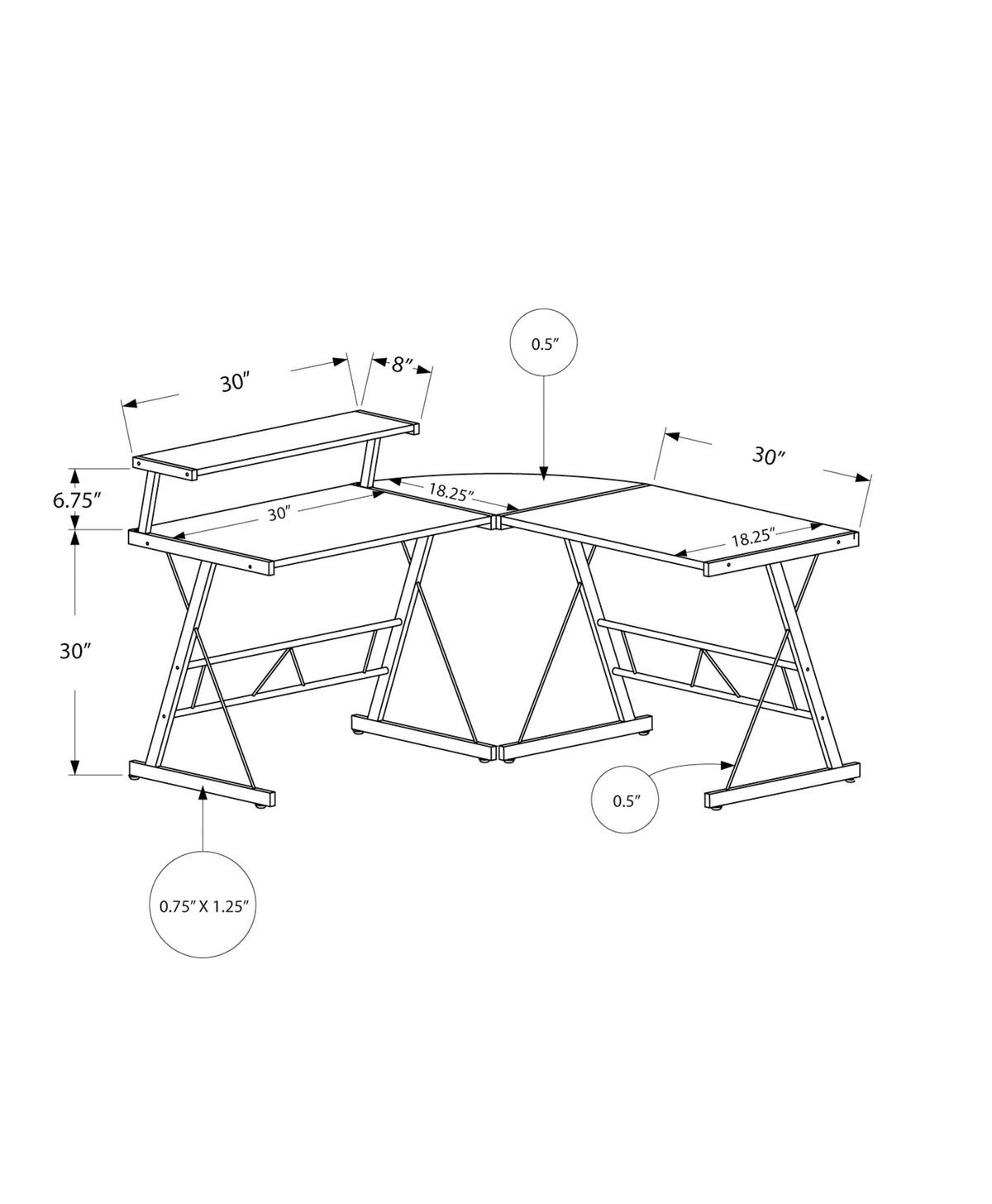 L-Shaped Computer Desk for Home Office