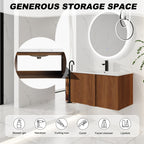 36" Wall-Mounted Bathroom Vanity with Sink Combo
