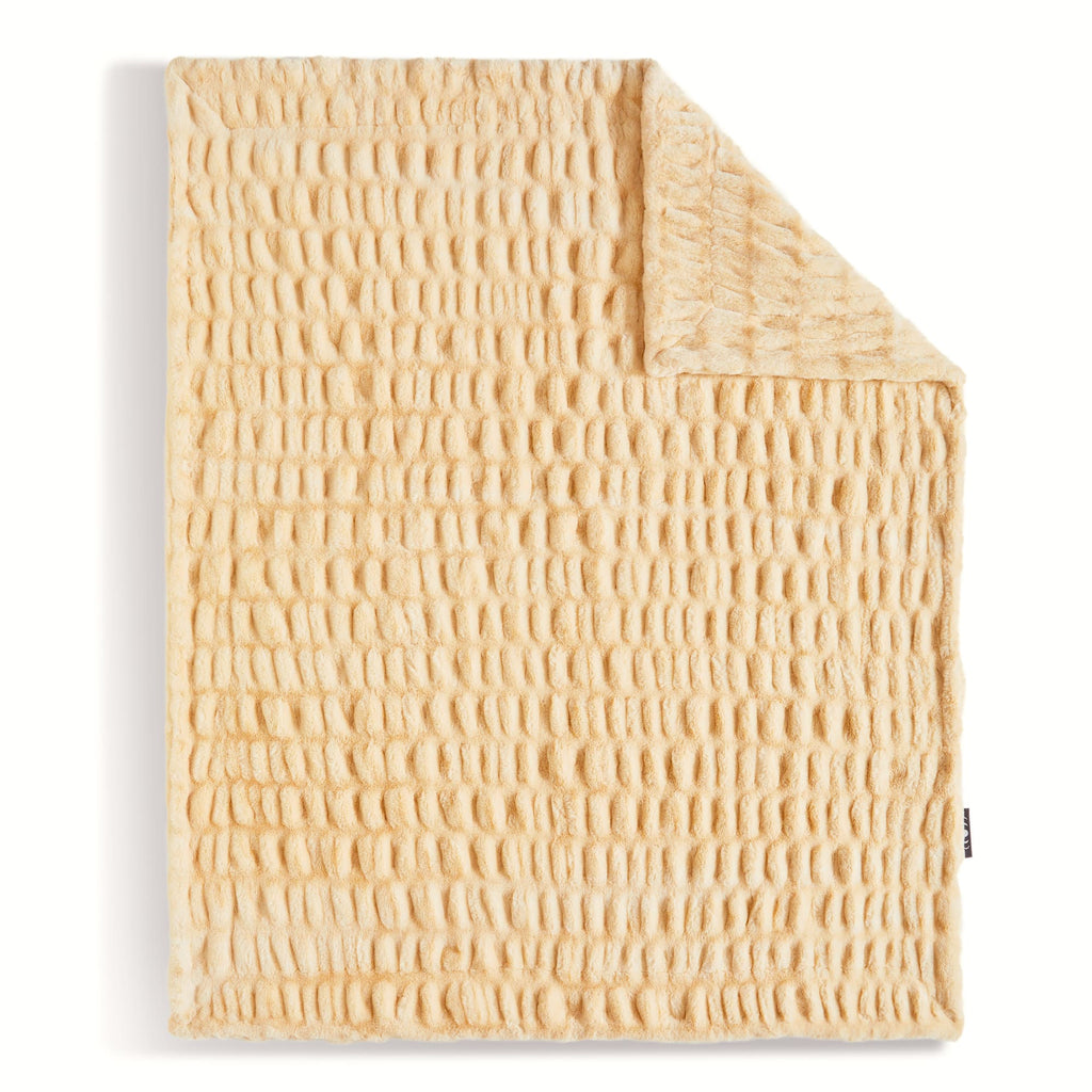 Rippled Faux Fur Throw Blanket