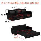 Chesterfield Sofa, 93.7" King Pull Out Sofa Bed