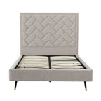 Crosby Upholstered Velvet Full Bed in Greige