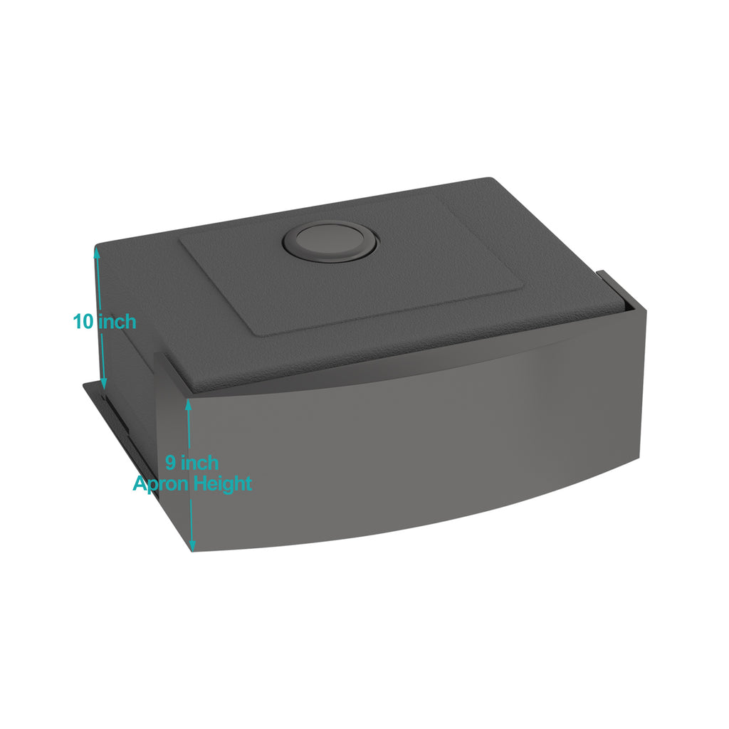 24" x 21" x 10" Gunmetal Kitchen Sink