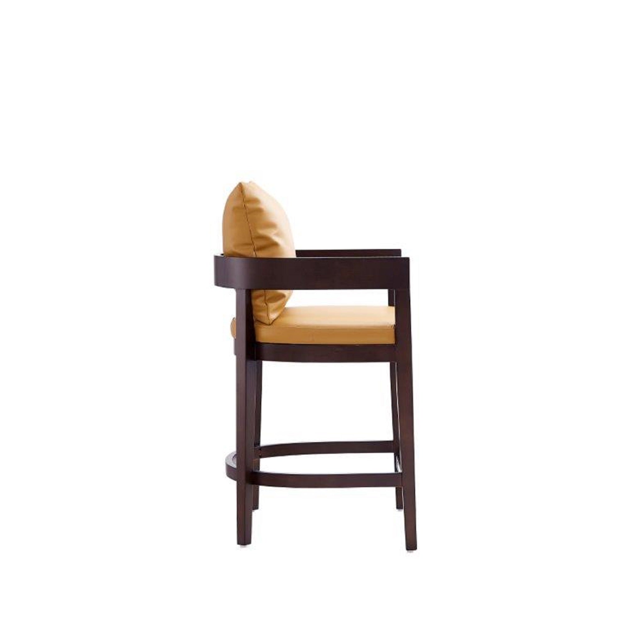 Ritz Wood Upholstered Counter Stool in Camel
