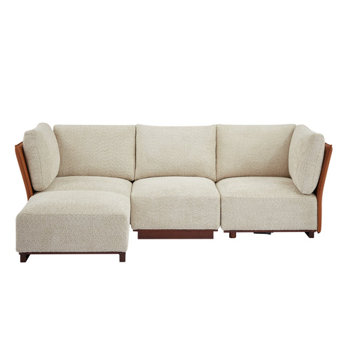Velora 4-Piece L Shaped Boucle Modular Sectional Sofa