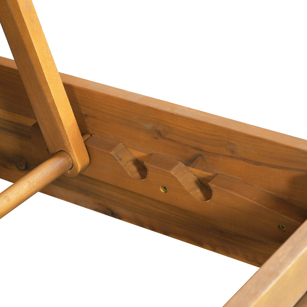 Acacia Wood Outdoor Chaise Lounge