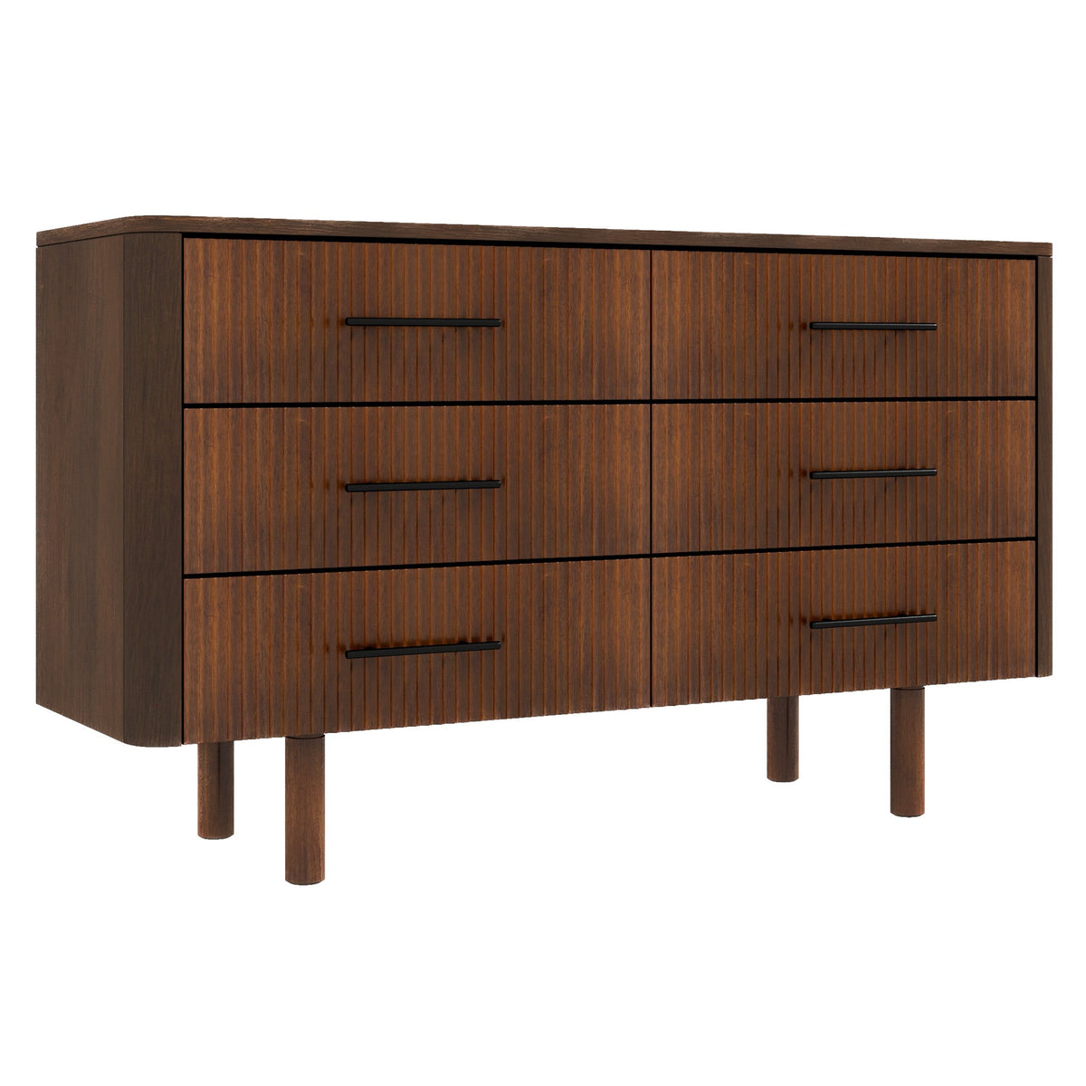 Logan Mid Century Modern Walnut Dresser