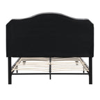 Upholstered Bed Button Tufted with Curve Design
