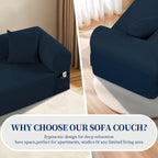 Spring Sofa with High-Quality Fabric, Pillows & Storage
