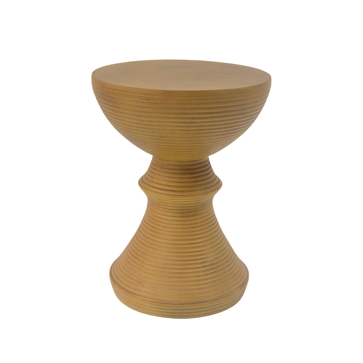 16" Ribbed Concrete Accent Table