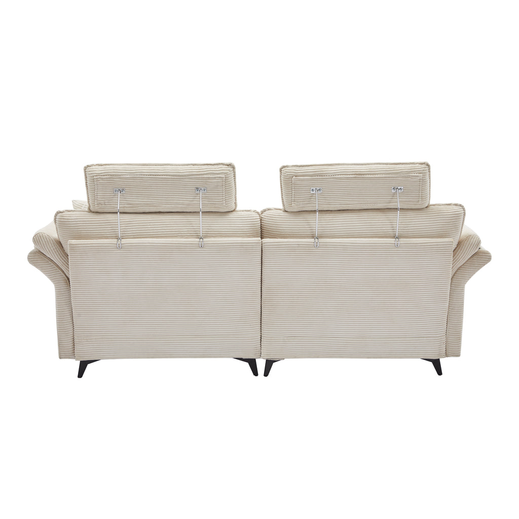 Modern Corduroy Upholstered Sectional Sofa