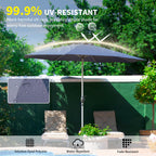 10FT Patio Umbrella with Push Button Tilt and Crank