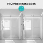 Frameless Double Sliding Shower Door in Brushed Nickel