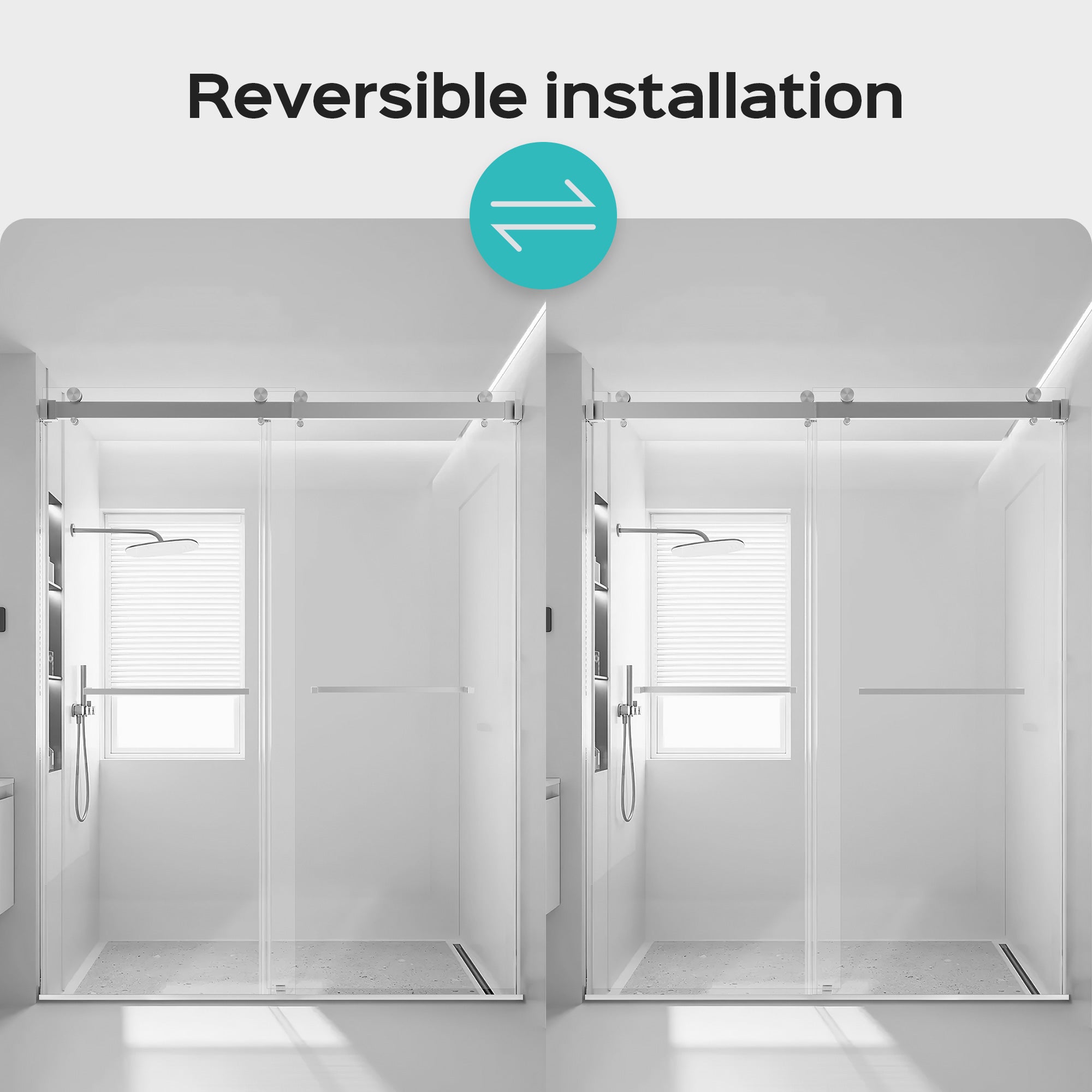 Frameless Double Sliding Shower Door in Brushed Nickel