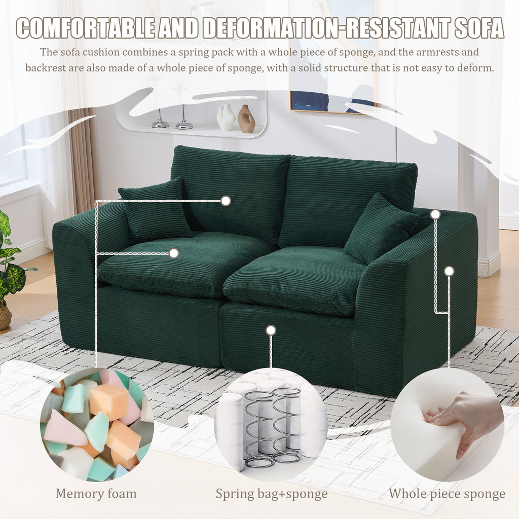 United We Win Modular Sectional Sofa - Comfy Cloud 2 Seater