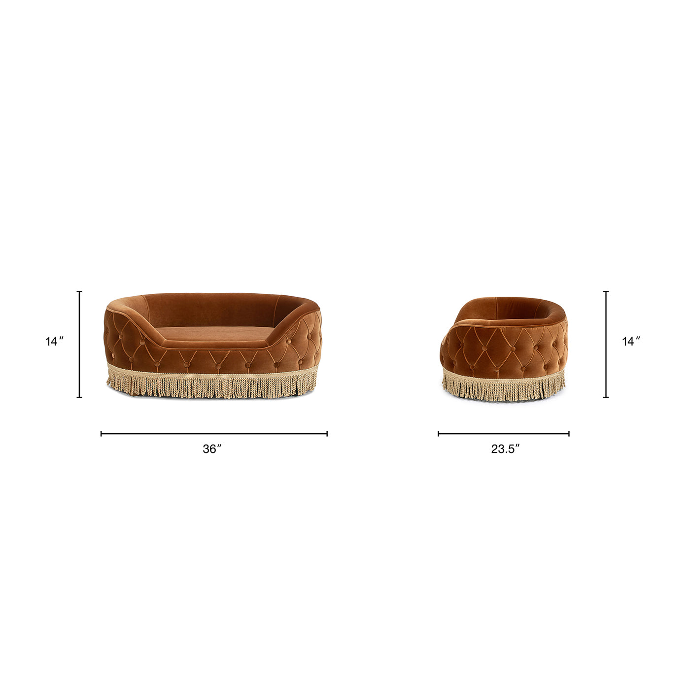 Monroe 33" Dog Sofa Bed in Burnt