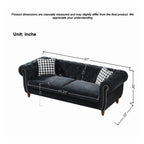 3+3 Seater Chesterfield Velvet Upholstered Sofa
