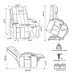 Beige PU Power Lift Recliner Chair for Elderly