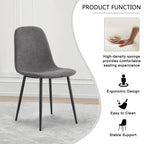 Comfortable Linen-Cotton Dining Chair Set - Six Pieces in Dark Gray
