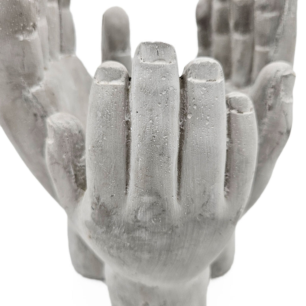 Set of 2 Accepting Hands Accent Cement Hand Decor