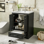 24" Bathroom Vanity with Ceramic Sink Combo