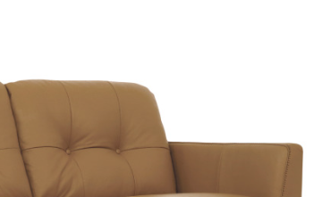 Radwan Camel Leather Loveseat