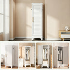 Narrow Metal Storage Closet with Single Louvered Door