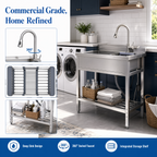 Stainless Steel Utility Sink, Freestanding Sink 2