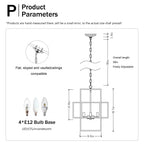 4-Light Metal Lantern Tiered Pendant Hanging Light Fixtures